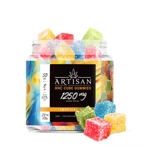 Artisan HHC THC Cube Gummies – Tropical Mix – 1250MG