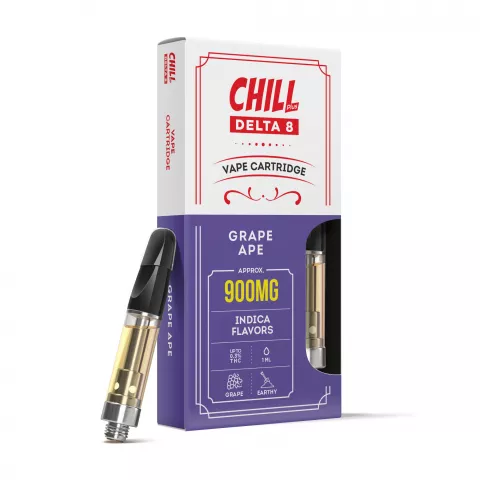 Chill Plus Delta-8 Vape Cartridge – Grape Ape – 900mg (1ml)