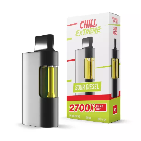 Chill Plus – Sour Diesel Disposable – D8, TCHP Blend – 2700X